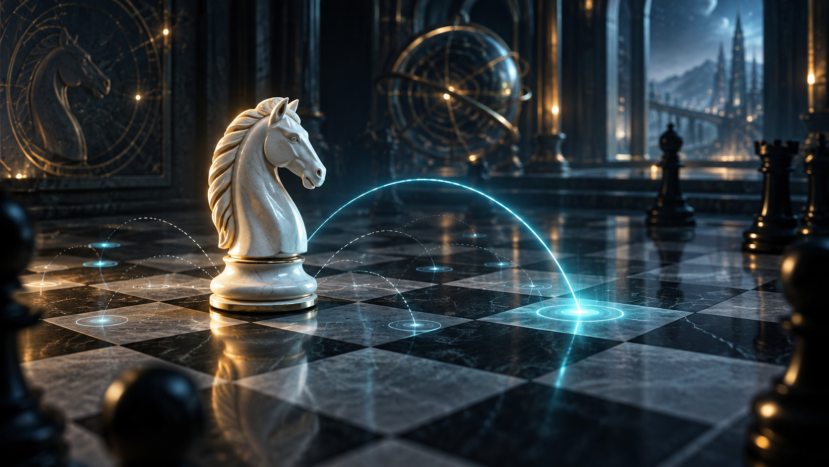 AI chess coach visualizing candidate moves